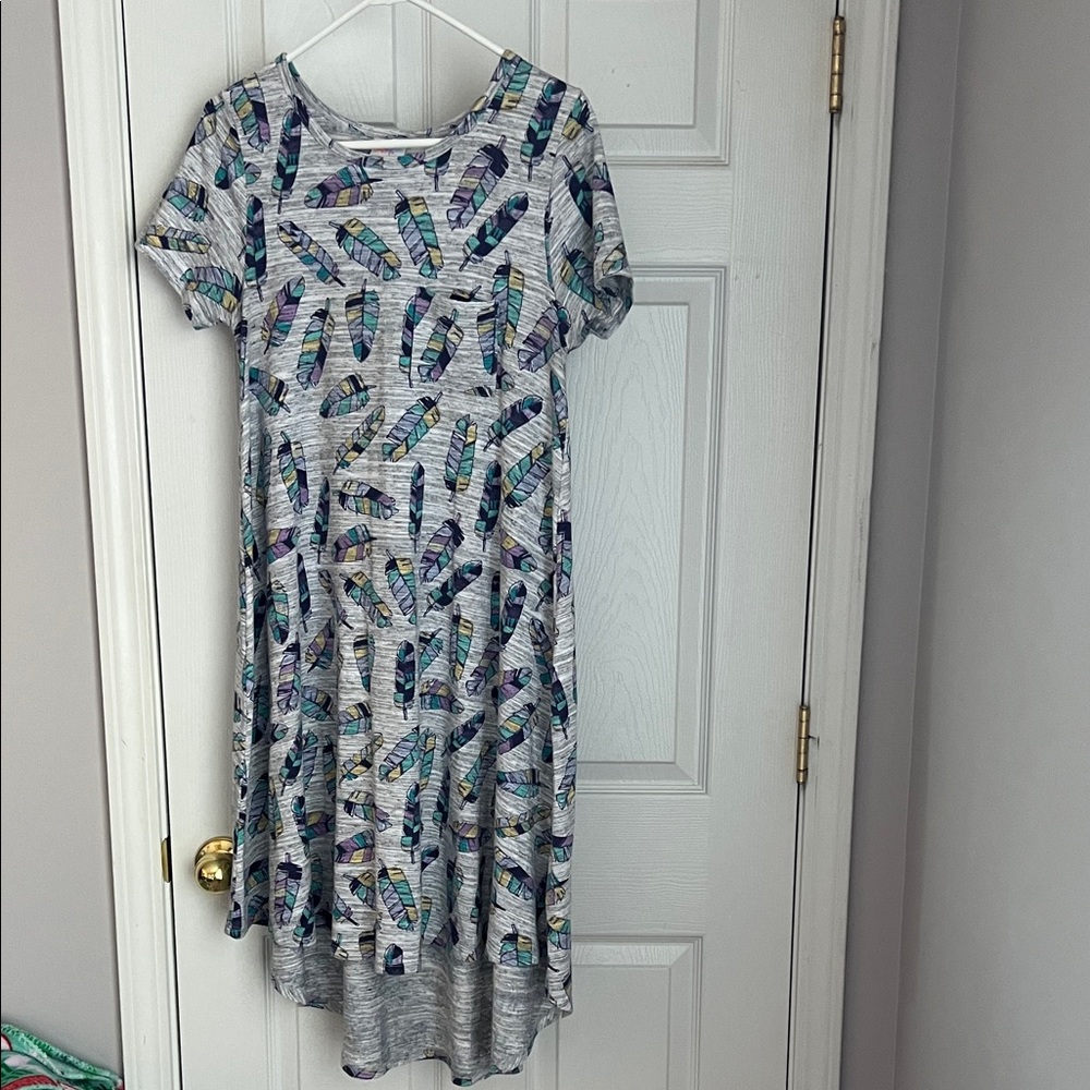 LuLaRoe Dress with Feather Pattern